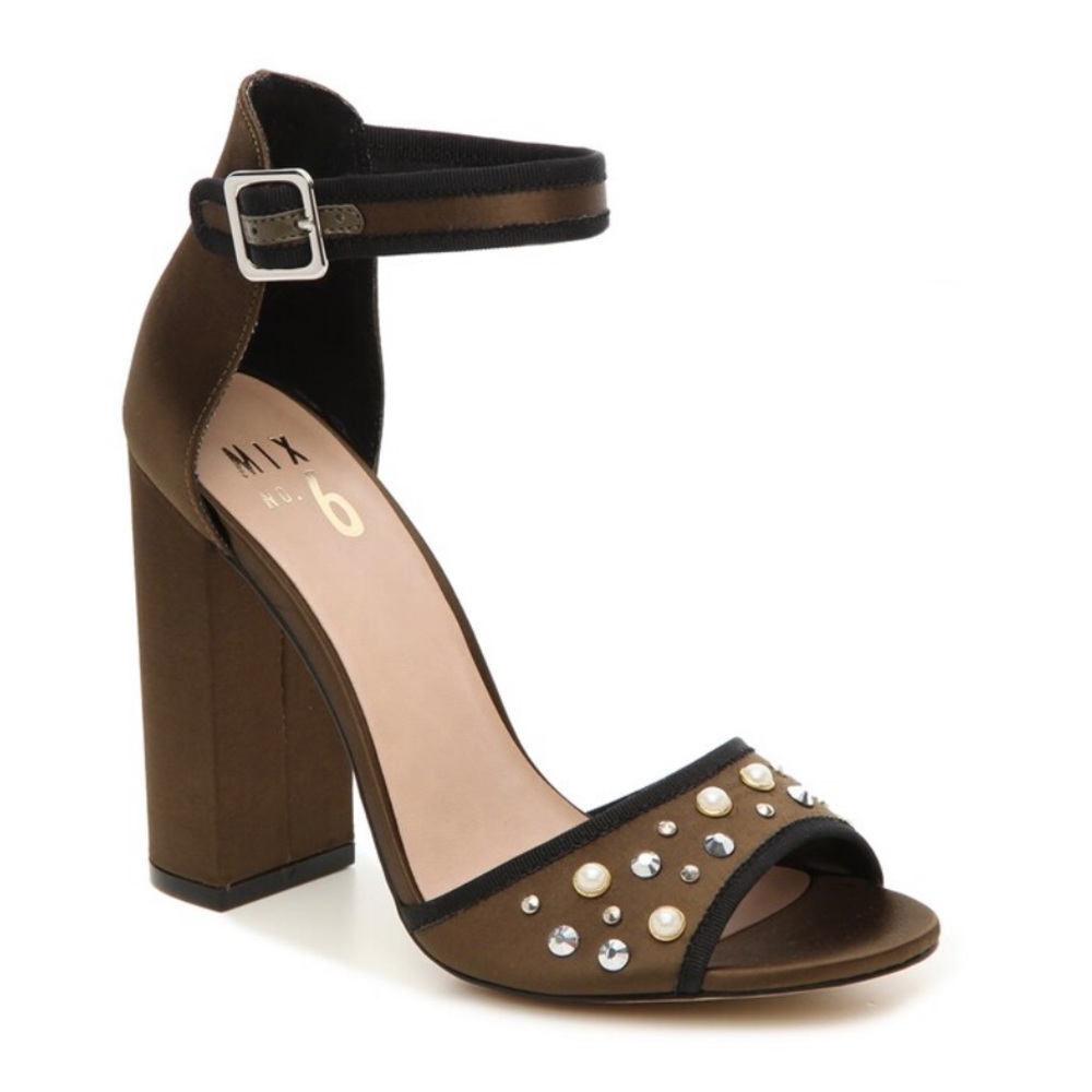 Olive Green Heels | Green High Heels | khaki Heels| NWT| Mix No 6 | Satin Heels